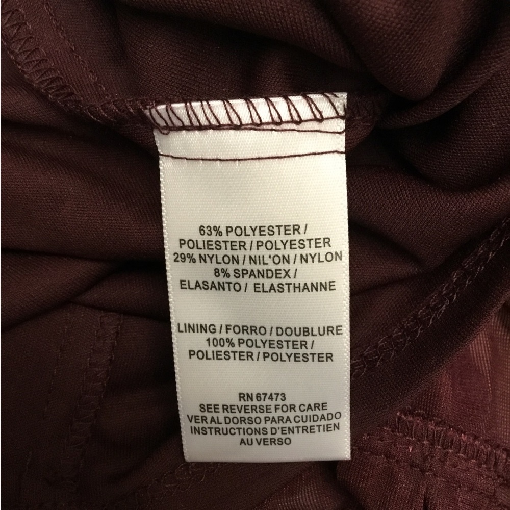Elegant Burgundy Long Sleeve Dress - Picture 11 of 14